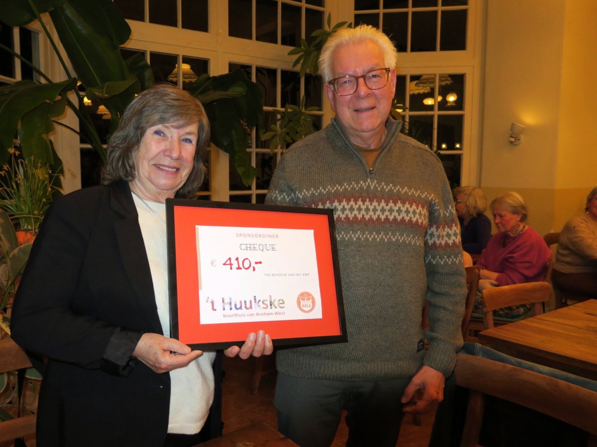 Sponsor-diner brengt€ 410,- op voor&nbsp;KWF